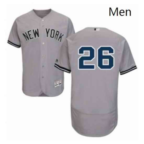 Mens Majestic New York Yankees 26 Tyler Austin Grey Road Flex Base Authentic Collection MLB Jersey